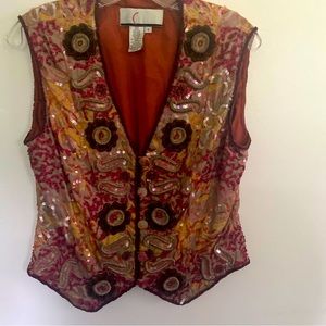 Vintage bead and sequins vest, so beautiful!!